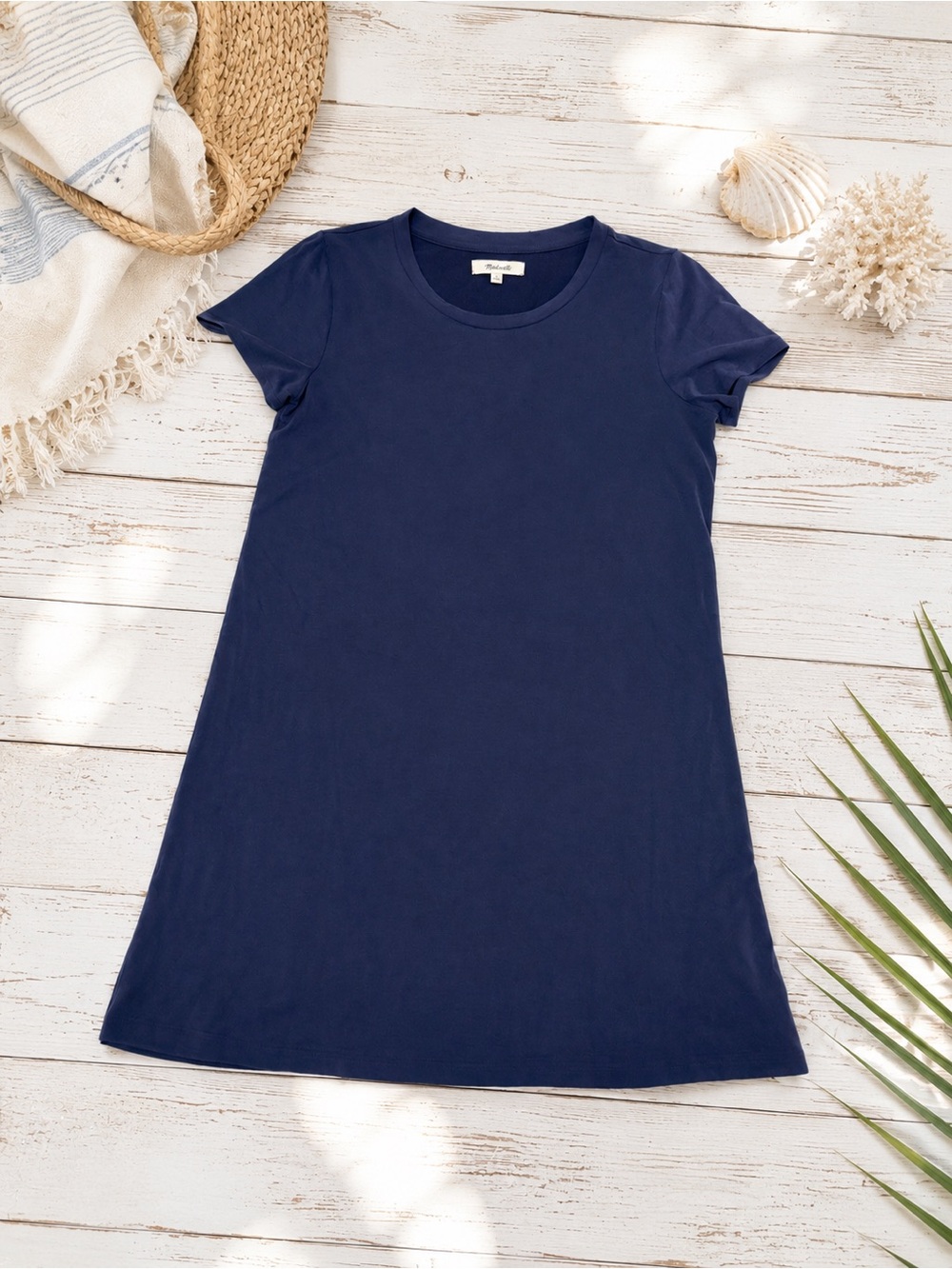 Madewell Sandwashed Swingy Tee Dress Navy Blue Womens Small